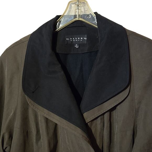 NWT Gallery 1X Women's Premium Gray/Black Microsuede Coat - Picture 4 of 13